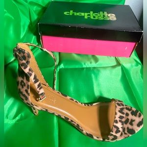 Charlotte Russe Ankle Strap Leopard Heels Never Worn 10